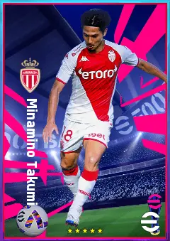 Minamino Takumi eFootball 2026 player card, 78 OVR LWF