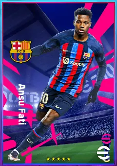 Ansu Fati eFootball 2026 player card, 83 OVR LWF