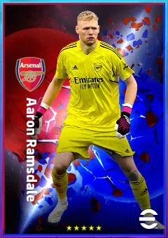 Aaron Ramsdale eFootball 2026 player card, 82 OVR GK