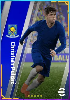 Christian Pulišić eFootball 2026 player card, 81 OVR LWF