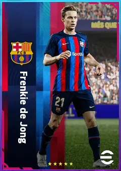 Frenkie de Jong eFootball 2026 player card, 85 OVR CMF