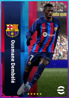 Ousmane Dembélé eFootball 2026 player card, 84 OVR RWF