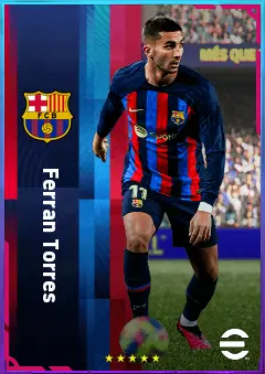 Ferran Torres eFootball 2026 player card, 83 OVR LWF