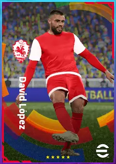 David López eFootball 2026 player card, 77 OVR CB