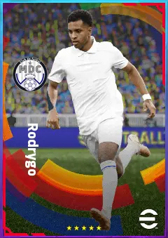 Rodrygo eFootball 2026 player card, 83 OVR RWF