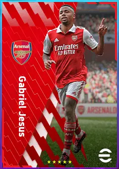 Gabriel Jesus eFootball 2026 player card, 84 OVR CF