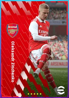 Oleksandr Zinchenko eFootball 2026 player card, 82 OVR LB