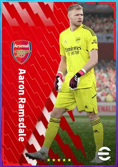 Aaron Ramsdale eFootball 2026 player card, 83 OVR GK