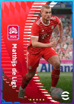 Matthijs de Ligt eFootball 2026 player card, 85 OVR CB
