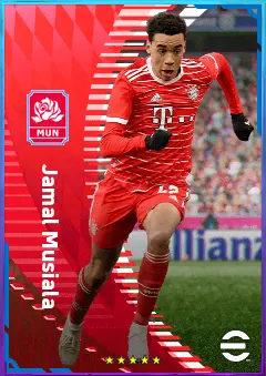 Jamal Musiala eFootball 2026 player card, 85 OVR AMF