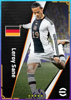 Leroy Sané eFootball 2026 player card, 84 OVR RWF