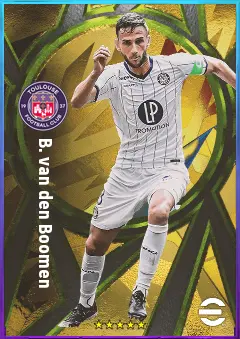 B. van den Boomen eFootball 2026 player card, 77 OVR CMF
