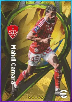 Mahdi Camara eFootball 2026 player card, 76 OVR CMF