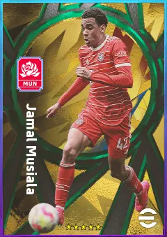 Jamal Musiala eFootball 2026 player card, 85 OVR AMF
