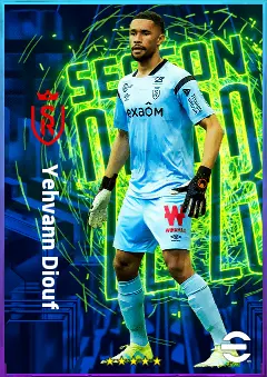 Yehvann Diouf eFootball 2026 player card, 76 OVR GK