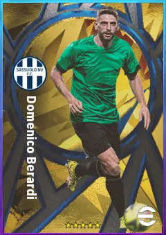 Domenico Berardi eFootball 2026 player card, 82 OVR RWF