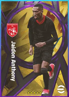 Jaidon Anthony eFootball 2026 player card, 76 OVR LWF