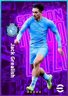 Jack Grealish eFootball 2026 player card, 82 OVR LWF