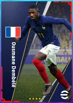 Ousmane Dembélé eFootball 2026 player card, 84 OVR RWF