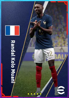 Randal Kolo Muani eFootball 2026 player card, 83 OVR CF