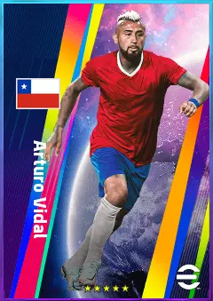 Arturo Vidal eFootball 2026 player card, 80 OVR DMF