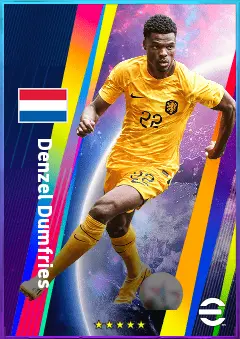 Denzel Dumfries eFootball 2026 player card, 82 OVR RB
