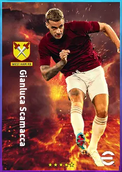 Gianluca Scamacca eFootball 2026 player card, 81 OVR CF