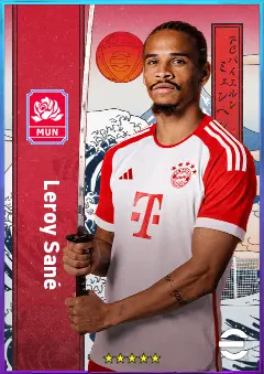 Leroy Sané eFootball 2026 player card, 84 OVR RWF