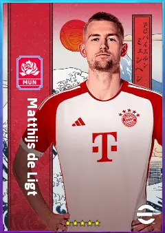 Matthijs de Ligt eFootball 2026 player card, 85 OVR CB