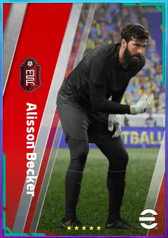 Alisson Becker eFootball 2026 player card, 85 OVR GK