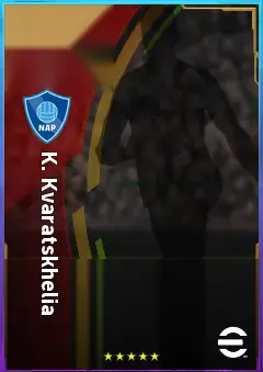 K. Kvaratskhelia eFootball 2026 player card, 84 OVR LWF