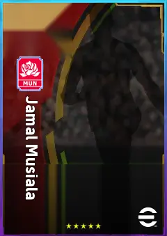Jamal Musiala eFootball 2026 player card, 85 OVR AMF