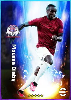 Moussa Diaby eFootball 2026 player card, 83 OVR RWF
