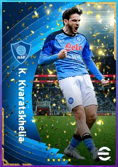K. Kvaratskhelia eFootball 2026 player card, 84 OVR LWF