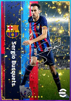 Sergio Busquets eFootball 2026 player card, 82 OVR DMF