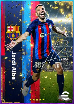 Jordi Alba eFootball 2026 player card, 82 OVR LB