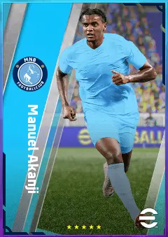 Manuel Akanji eFootball 2026 player card, 82 OVR CB