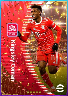 Kingsley Coman eFootball 2026 player card, 83 OVR LWF