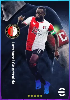 Lutsharel Geertruida eFootball 2026 player card, 81 OVR RB