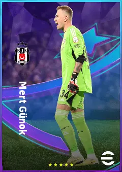 Mert Günok eFootball 2026 player card, 80 OVR GK