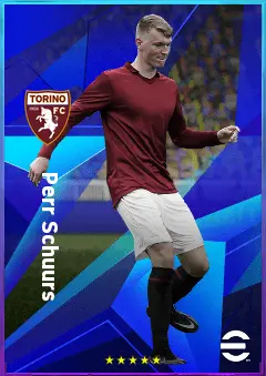 Perr Schuurs eFootball 2026 player card, 82 OVR CB