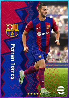 Ferran Torres eFootball 2026 player card, 83 OVR LWF