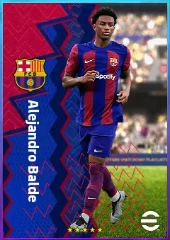 Alejandro Balde eFootball 2026 player card, 82 OVR LB