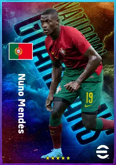 Nuno Mendes eFootball 2026 player card, 83 OVR LB