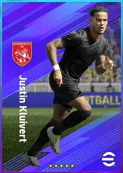 Justin Kluivert eFootball 2026 player card, 81 OVR LWF