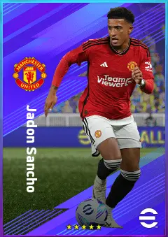 Jadon Sancho eFootball 2026 player card, 83 OVR LWF
