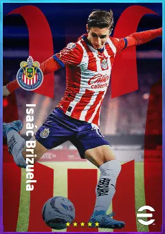 Isaác Brizuela eFootball 2026 player card, 77 OVR RMF