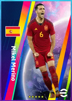 Mikel Merino eFootball 2026 player card, 83 OVR CMF