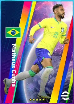Matheus Cunha eFootball 2026 player card, 82 OVR CF