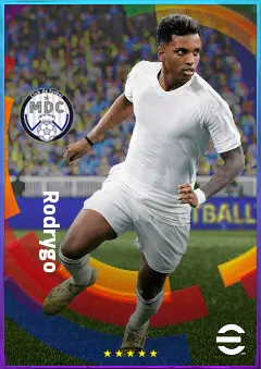 Rodrygo eFootball 2026 player card, 84 OVR RWF